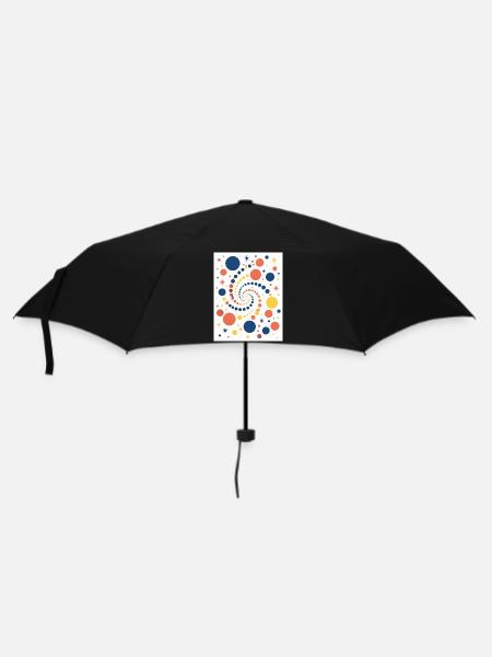 Bunte Spirale aus Punkten - Regenschirm (klein) - Schwarz