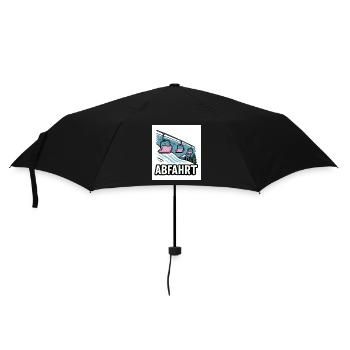 Skilift und Bergmotiv mit Abenteuer-Charme - Regenschirm (klein) - Schwarz - Vorne