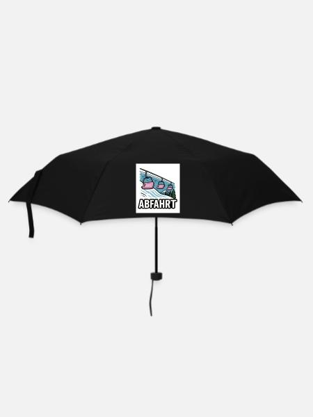 Ski lift and mountain motif with adventure charm - Umbrella (small) - black