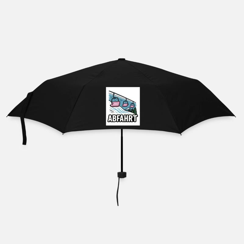 Skilift und Bergmotiv mit Abenteuer-Charme - Regenschirm (klein) - Schwarz