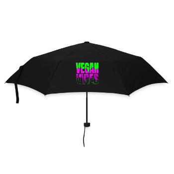 veganism veggie vegetable pro vegan sayings - Regenschirm (klein) - Schwarz - Vorne
