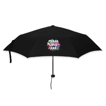 Peace Love Art Education Art Teacher - Regenschirm (klein) - Schwarz - Vorne
