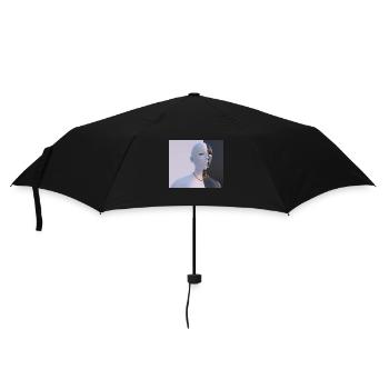 Zwei Gesichter - Regenschirm (klein) - Schwarz - Vorne