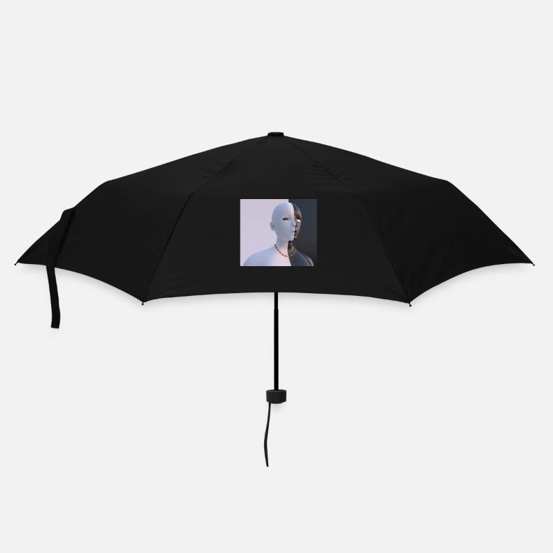 Zwei Gesichter - Regenschirm (klein) - Schwarz