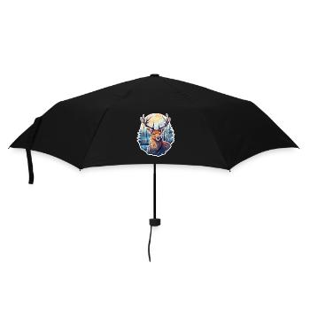 Cerf dans le paysage d’hiver - Parapluie standard - noir - Devant