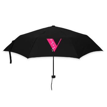 Letter V Glitter - Umbrella (small) - black - Front