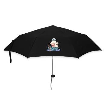 Sailor, Boat, Captain, Sailor, Piggy, Piglet - Umbrella (small) - black - Front