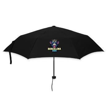 Barcelona 2024 Affe - Regenschirm (klein) - Schwarz - Vorne