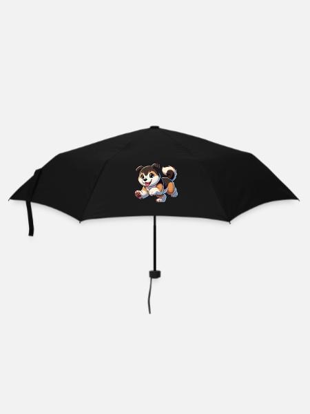 Akita-Welpe - Regenschirm (klein) - Schwarz