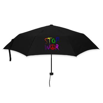 STOP WAR with Peace Sign Peace Symbol – NO WAR - Umbrella (small) - black - Front