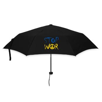 STOP À LA GUERRE avec le signe de paix Symbole de la paix – Ukraine - Parapluie standard - noir - Devant