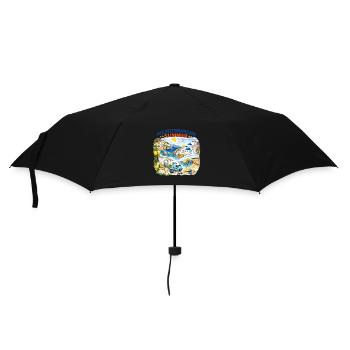 Mittelmeer-Sommer-Mosaik - Regenschirm (klein) - Schwarz - Vorne