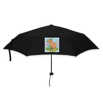 Easter capybara - Umbrella (small) - black - Front