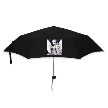 Engelfigur im Noir-Kontrast - Regenschirm (klein) - Schwarz - Vorne