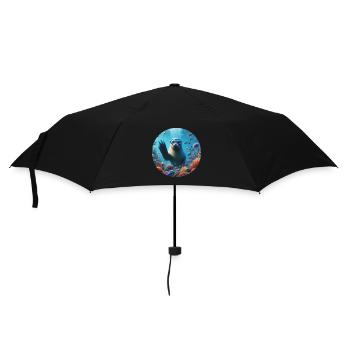 Seal in the sea with diving goggles - Umbrella (small) - black - Front