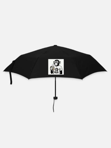 Ein Affe und seine Banane - Regenschirm (klein) - Schwarz