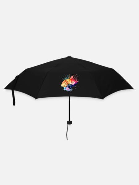 Éventail aquarelle éclatant - Parapluie standard - noir