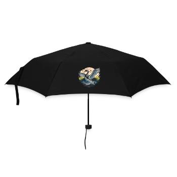 Tranquil Elegance: A Majestic White Swan Gliding - Umbrella (small) - black - Front