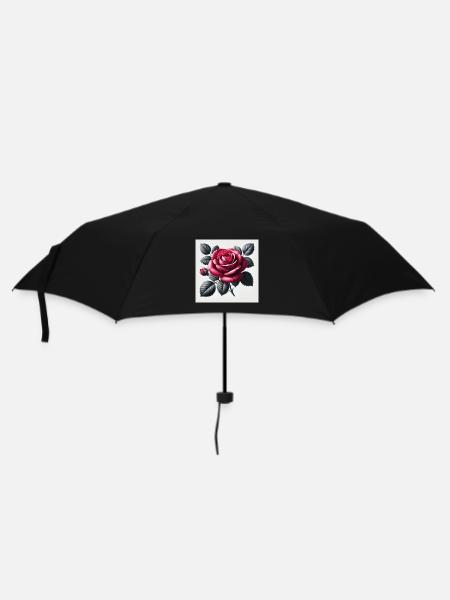Red rose - Umbrella (small) - black