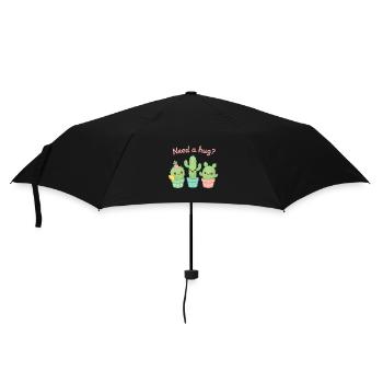 Cute Cacti "Need a Hug?" - Umbrella (small) - black - Front