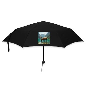 Alpenhirsch am ruhigen See - Regenschirm (klein) - Schwarz - Vorne