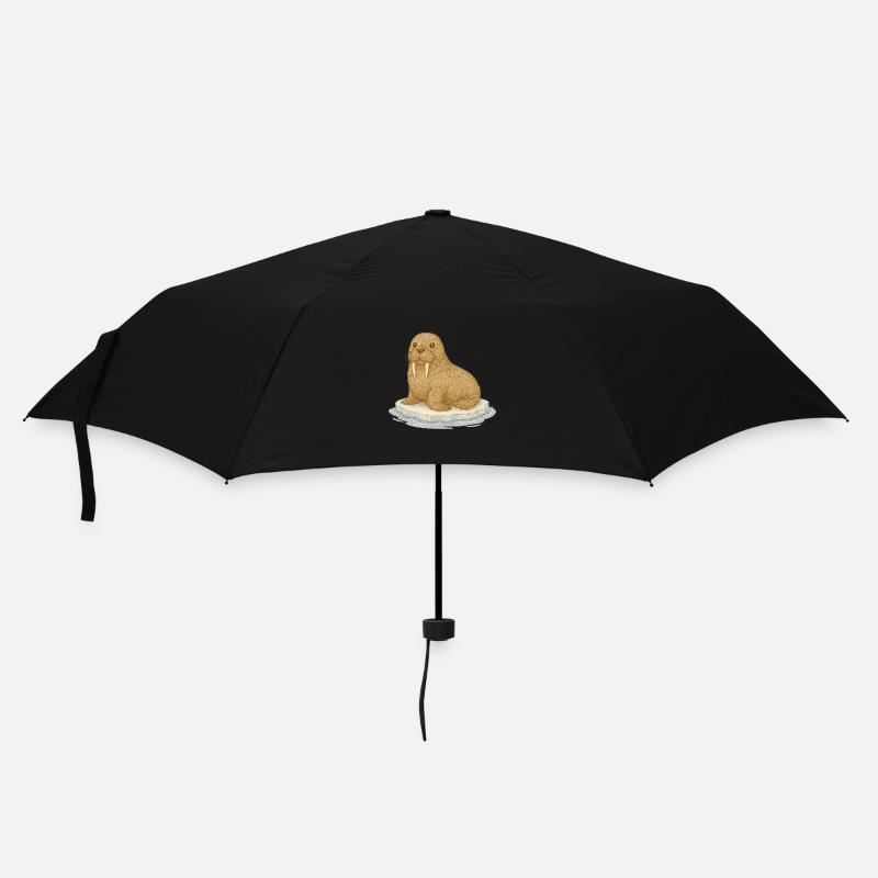 Nordische Arktis - Walross - Regenschirm (klein) - Schwarz