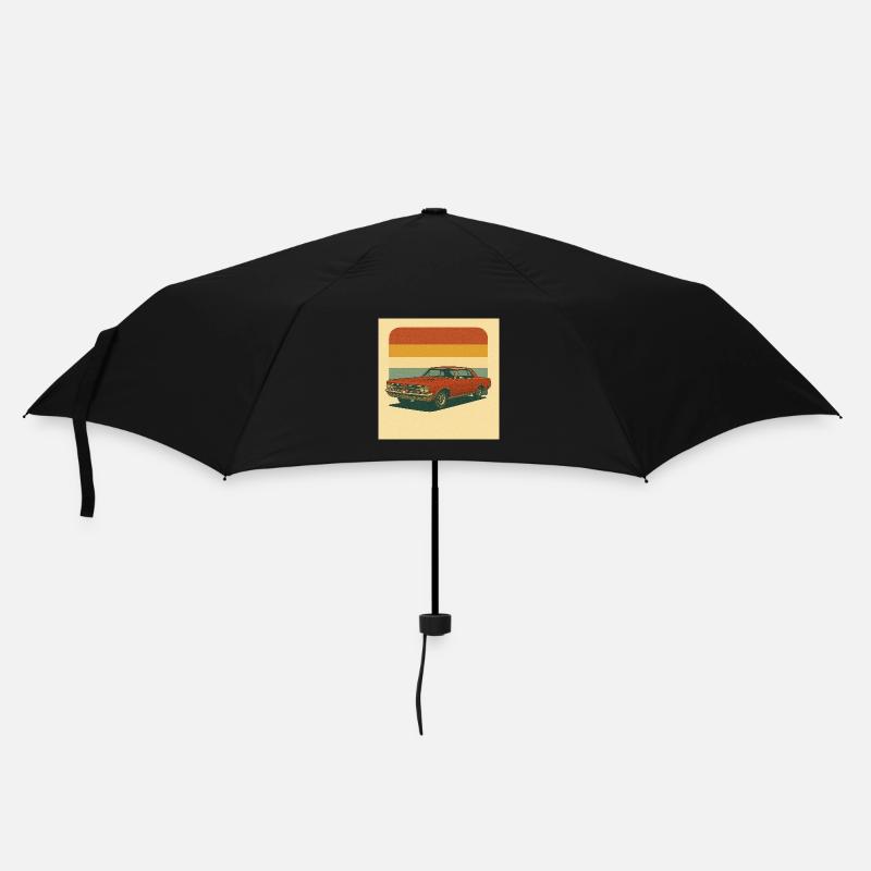 Vintage Orange Muscle Car Illustration - Parapluie standard - noir