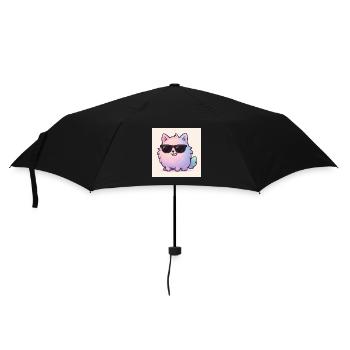 Cooler Bubbli mit Sonnenbrille und frechem Grinse - Regenschirm (klein) - Schwarz - Vorne