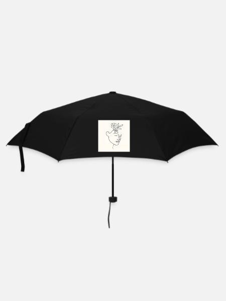 Floral Serenity - Minimalist Line Art Portrait - Umbrella (small) - black
