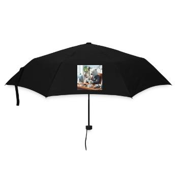 Bear in Chic Business Suit - Umbrella (small) - black - Front