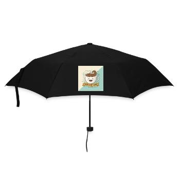 Tasse à café Happy et code - Parapluie standard - noir - Devant