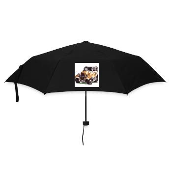 Vintage Hot Rod Car - Umbrella (small) - black - Front