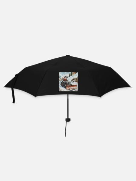 Schneepflug - Regenschirm (klein) - Schwarz