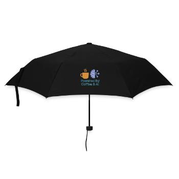Kaffee KI Kraftdesign - Regenschirm (klein) - Schwarz - Vorne