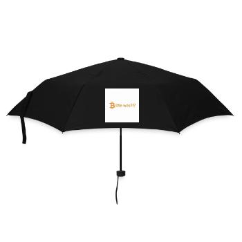 Bitte was?!? Bitcoin Orange - Regenschirm (klein) - Schwarz - Vorne
