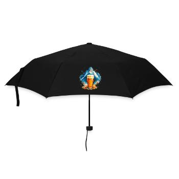 Bière au sommet de la montagne Aquarelle - Parapluie standard - noir - Devant