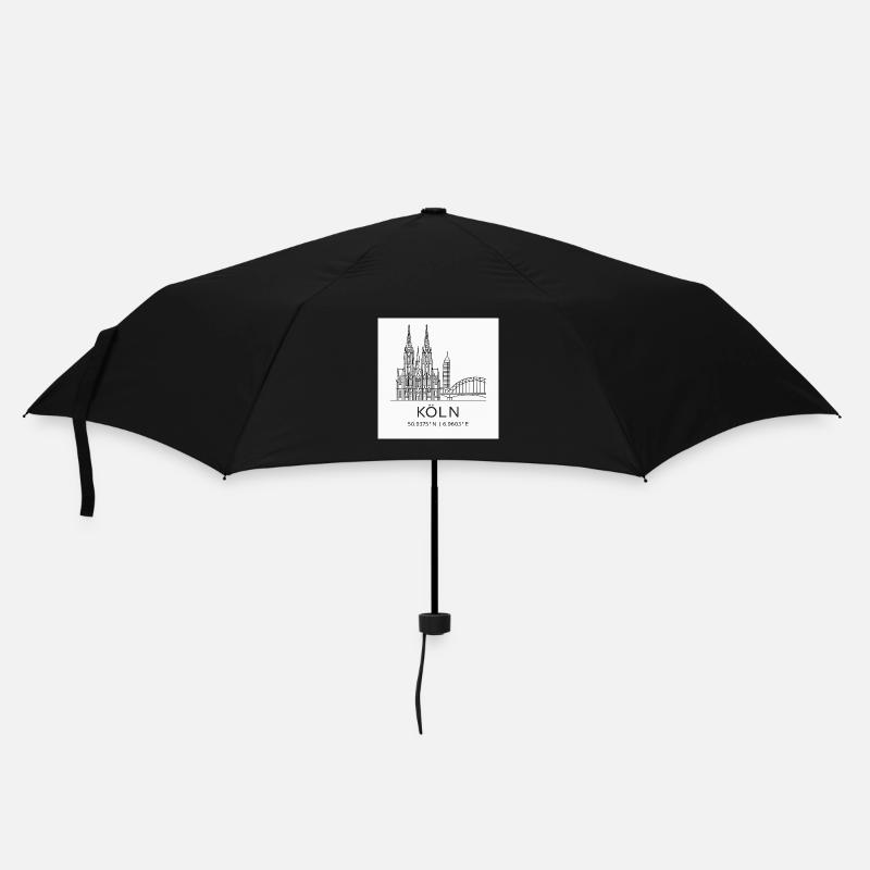 Cologne Line Art Silhouette Landmark - Umbrella (small) - black