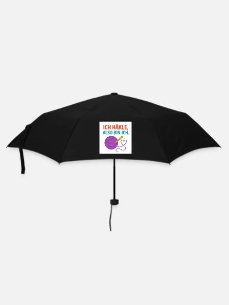 I crochet, therefore I am - Umbrella (small) - black