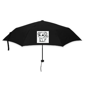 Kawaii-Maus Schwarz-Weiß - Regenschirm (klein) - Schwarz - Vorne