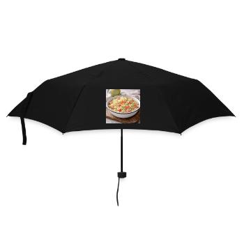Cremiger Kohl-Tomaten-Salat - Regenschirm (klein) - Schwarz - Vorne