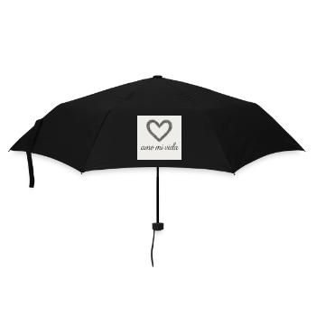 Herz und Lebensfreude - Regenschirm (klein) - Schwarz - Vorne