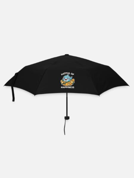 Cute shark in a lucky basket - Umbrella (small) - black