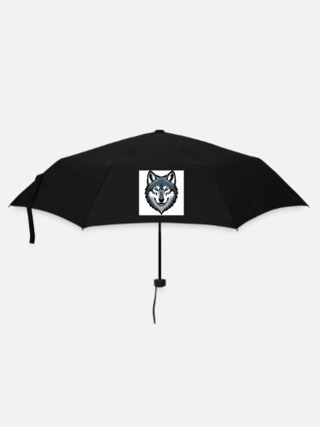 Wolf Head – stylized illustration - Umbrella (small) - black