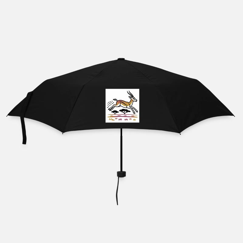 Gazelle in golden landscape - Umbrella (small) - black