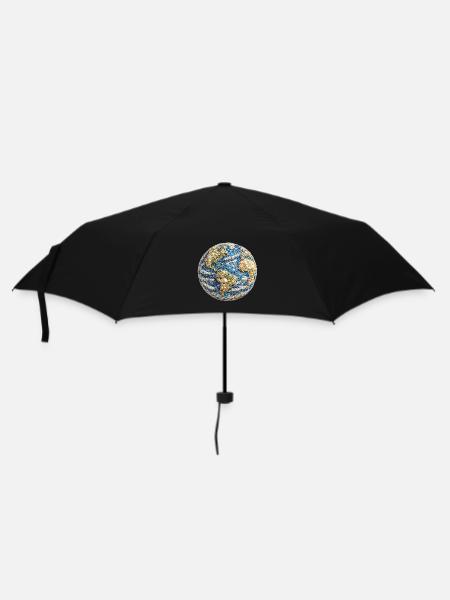 Shell Mosaic Earth Globe - Umbrella (small) - black