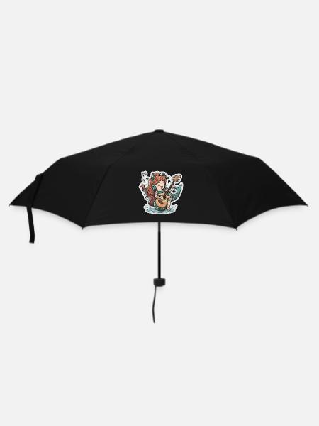 Meerjungfrauen-Musiker - Regenschirm (klein) - Schwarz
