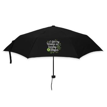 Bierliebhaber Ich mag mein Wasser mit Gerste und Hopfen - Regenschirm (klein) - Schwarz - Vorne