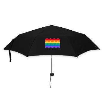 Wavy rainbow gay pride flag - Umbrella (small) - black - Front