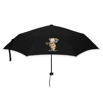 Trompete Elefant - Regenschirm (klein) - Schwarz - Vorne