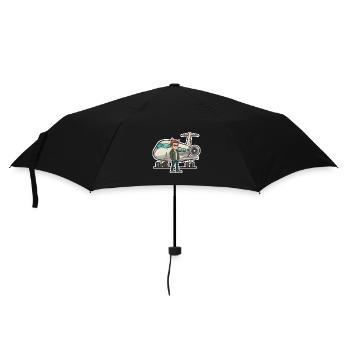 Skybound Dreams: A Person Standing in Front of a P - Umbrella (small) - black - Front